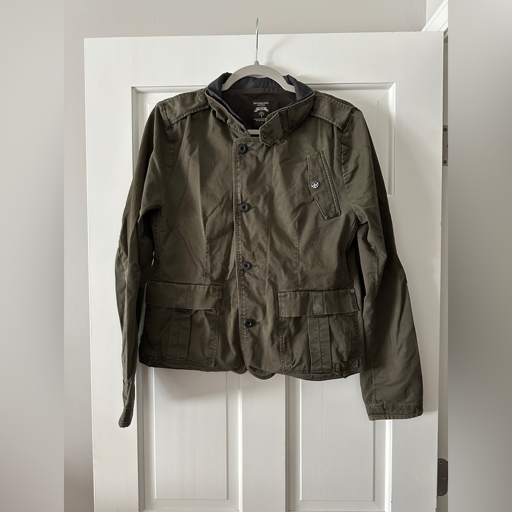 Woodland Active Green Long Sleeve Button Up Utility Jacket